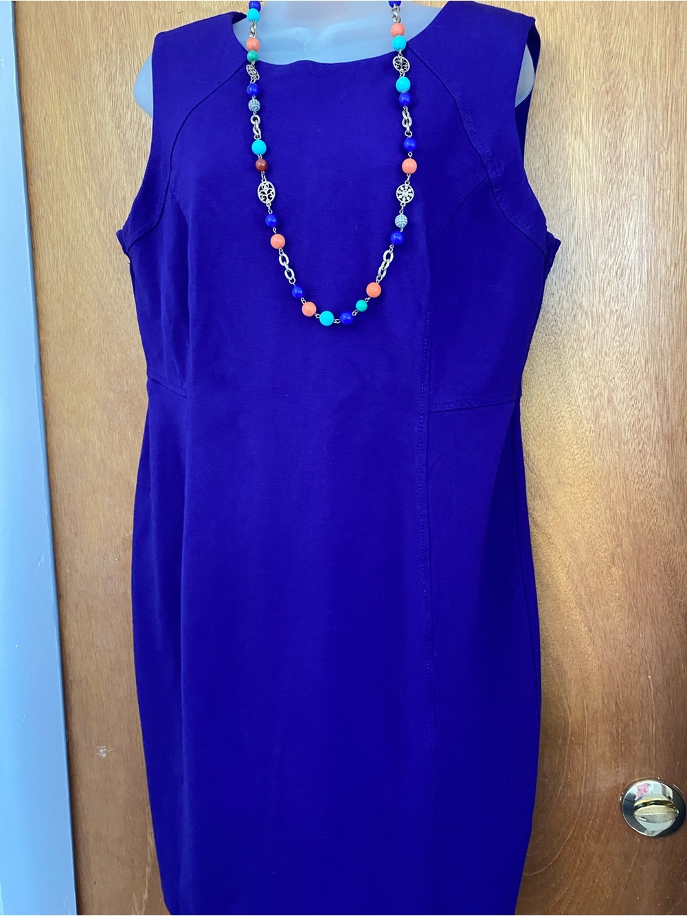 Talbots Sleeveless Royal Purple Sheath Dress